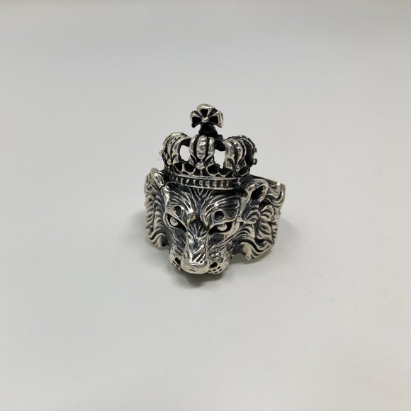 Crown Lion King ring sterling silver 925 for men - Picture 3 of 9